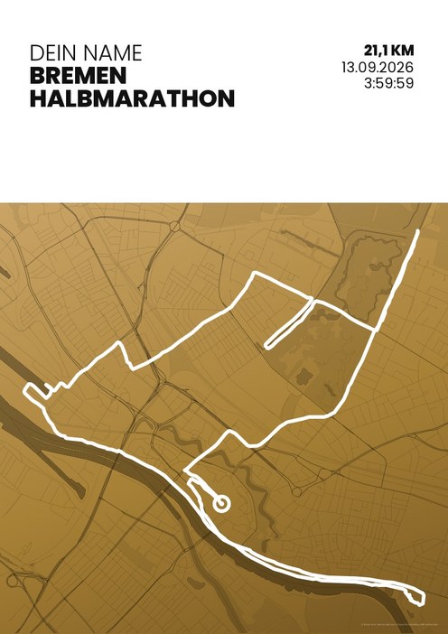 Bremen Halbmarathon im Design Zielband Treppchen