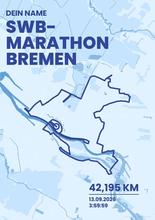 swb-Marathon Bremen im Design Bestzeit Regenlauf