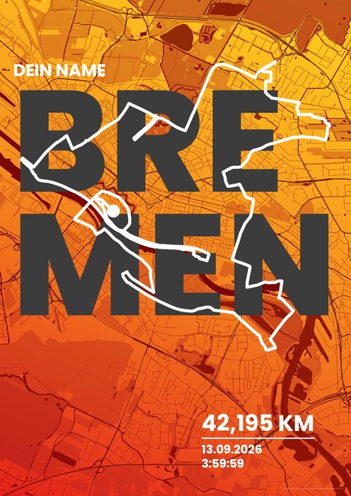 swb-Marathon Bremen im Design Fanplakat Laktat