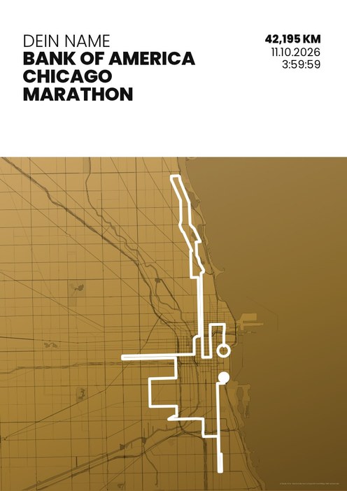 Bank of America Chicago Marathon im Design Zielband Treppchen