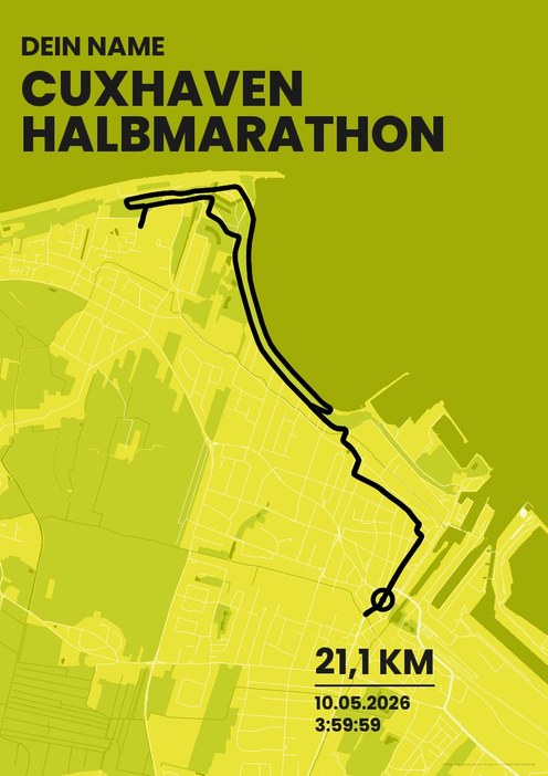 Cuxhaven Halbmarathon im Design Bestzeit Isotonisch