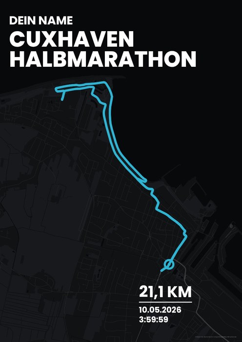 Cuxhaven Halbmarathon im Design Bestzeit Stirnlampe
