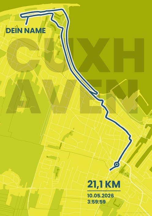 Cuxhaven Halbmarathon im Design Fanplakat Isotonisch