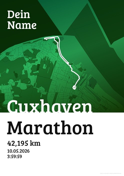 Cuxhaven Marathon im Design Urkunde Waldlauf