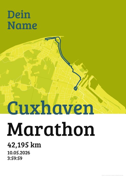 Cuxhaven Marathon im Design Urkunde Isotonisch