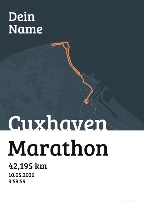 Cuxhaven Marathon im Design Urkunde Herbstlauf