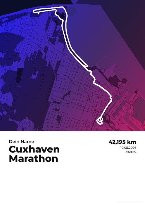 Cuxhaven Marathon im Design Zwischenzeit Zielparty