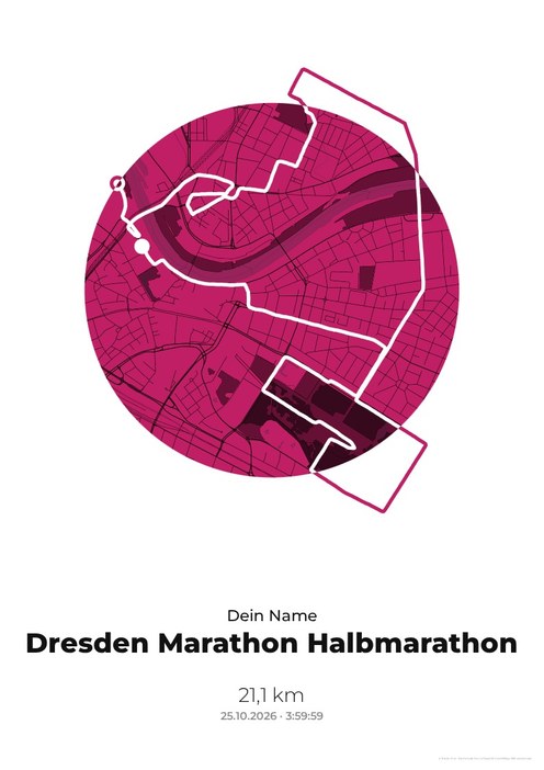 Dresden Marathon – Halbmarathon im Design Medaille Zielparty