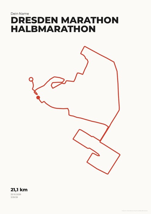 Dresden Marathon – Halbmarathon im Design Ruhepuls Kreide
