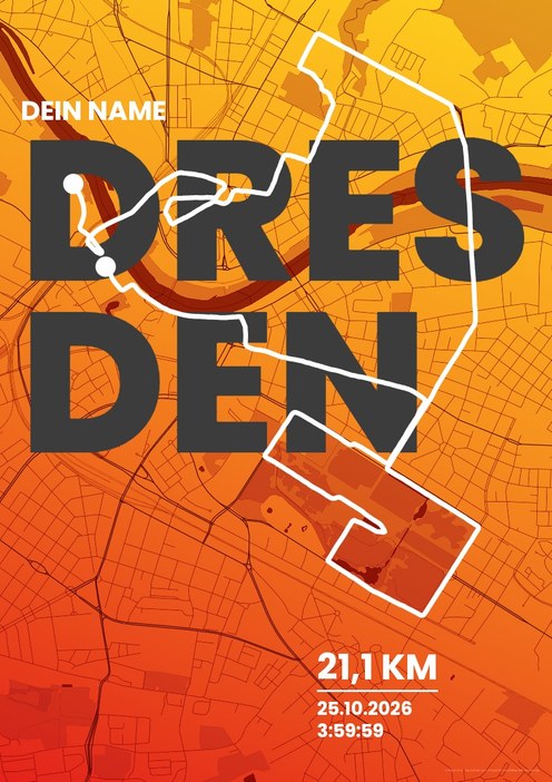 Dresden Marathon – Halbmarathon im Design Fanplakat Laktat