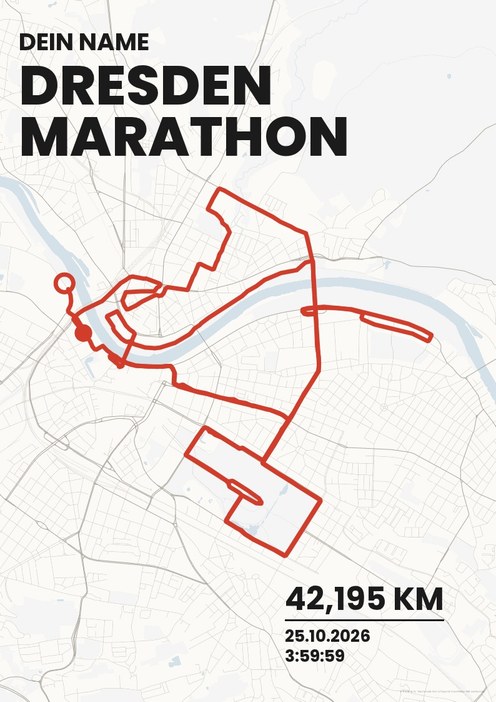 Dresden Marathon im Design Bestzeit Kreide