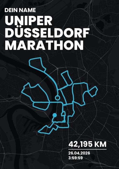 Uniper Düsseldorf Marathon im Design Bestzeit Stirnlampe