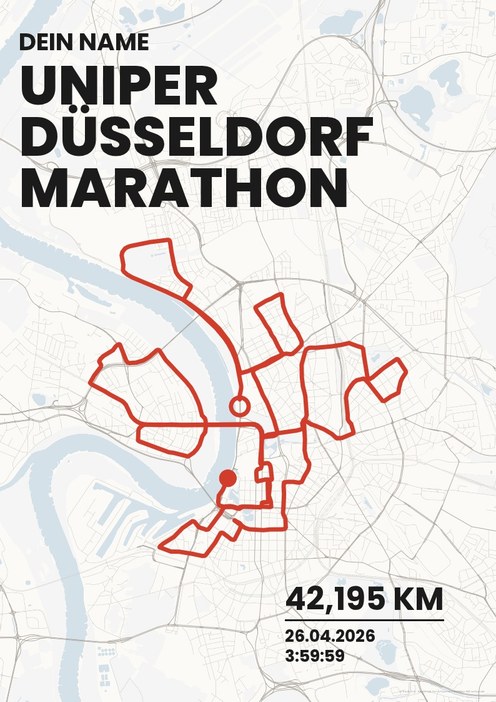 Uniper Düsseldorf Marathon im Design Bestzeit Kreide