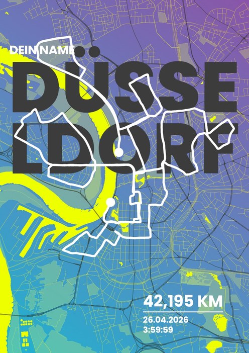 Uniper Düsseldorf Marathon im Design Fanplakat Stadionlicht
