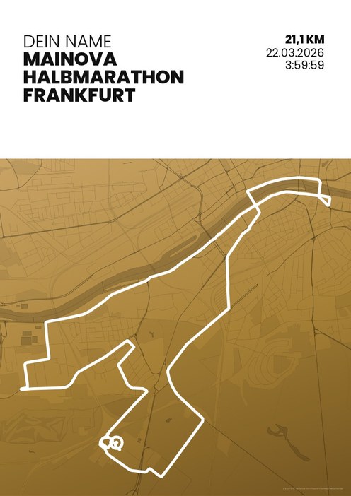 Mainova Halbmarathon Frankfurt im Design Zielband Treppchen