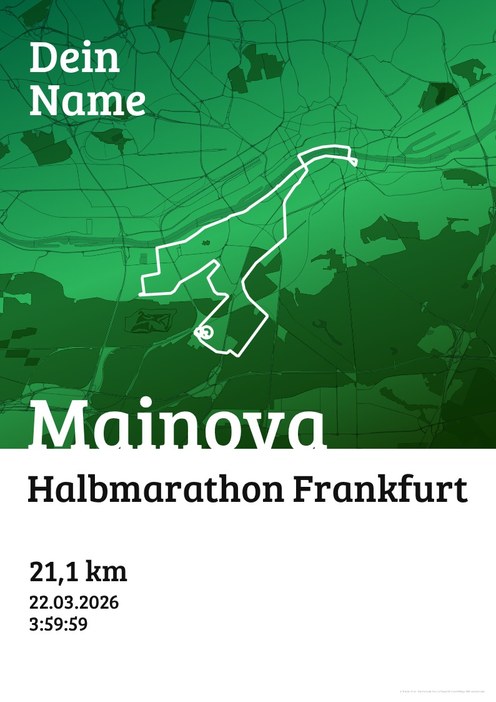 Mainova Halbmarathon Frankfurt im Design Urkunde Waldlauf