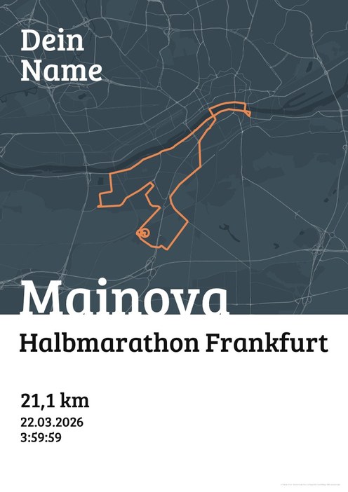 Mainova Halbmarathon Frankfurt im Design Urkunde Herbstlauf
