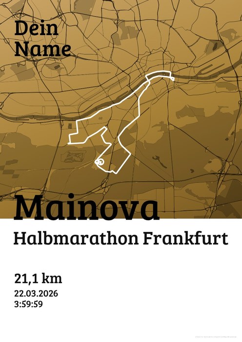Mainova Halbmarathon Frankfurt im Design Urkunde Siegerehrung