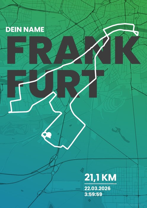 Mainova Halbmarathon Frankfurt im Design Fanplakat Küstenlauf