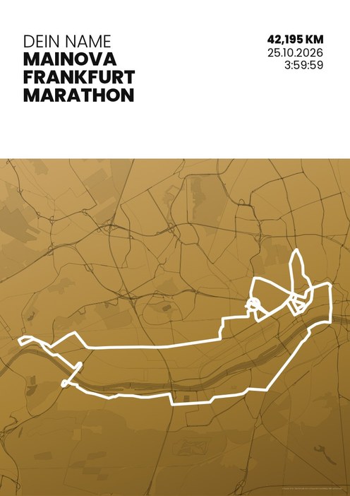 Mainova Frankfurt Marathon im Design Zielband Treppchen