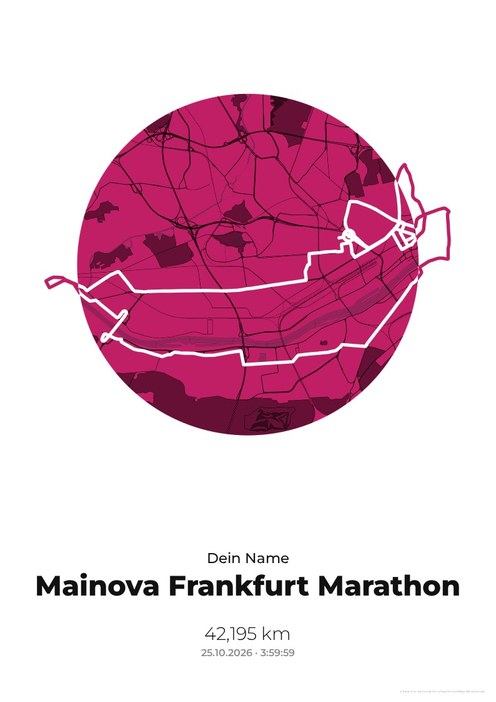 Mainova Frankfurt Marathon im Design Medaille Zielparty