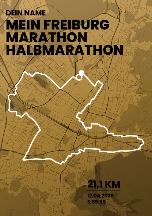 Mein Freiburg Marathon – Halbmarathon im Design Bestzeit Siegerehrung