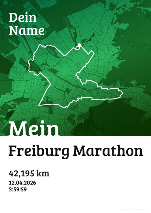 Mein Freiburg Marathon im Design Urkunde Waldlauf