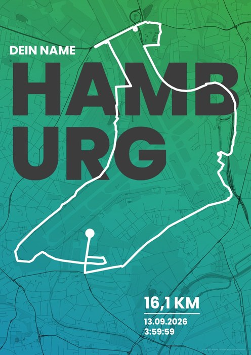 Hamburg 10 Meilen im Design Fanplakat Küstenlauf
