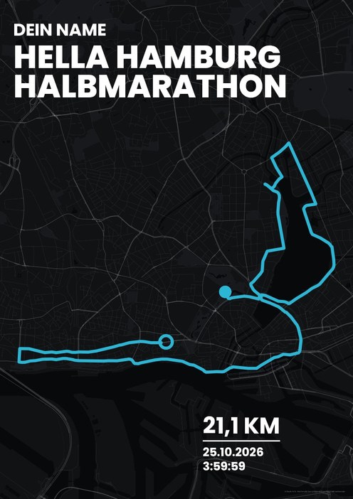 hella hamburg halbmarathon im Design Bestzeit Stirnlampe