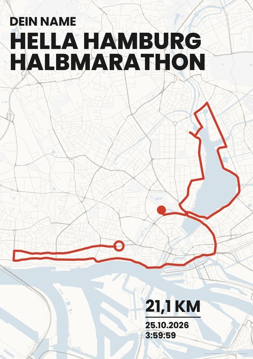 hella hamburg halbmarathon im Design Bestzeit Kreide