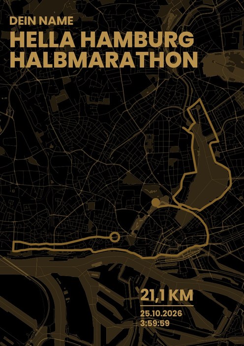 hella hamburg halbmarathon im Design Bestzeit Goldmedaille