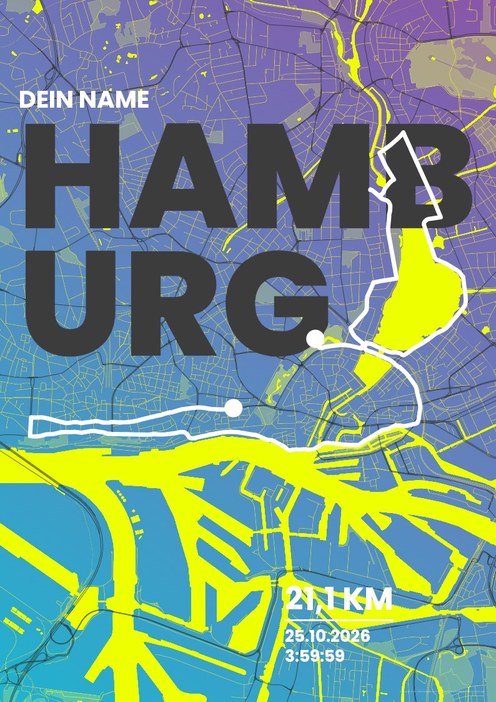 hella hamburg halbmarathon im Design Fanplakat Stadionlicht