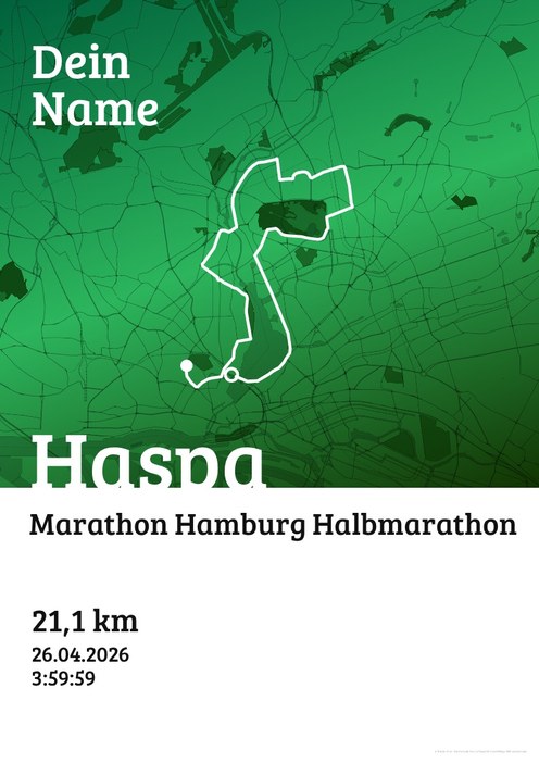 Haspa Marathon Hamburg – Halbmarathon im Design Urkunde Waldlauf