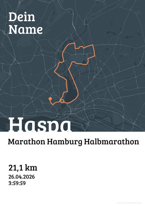 Haspa Marathon Hamburg – Halbmarathon im Design Urkunde Herbstlauf