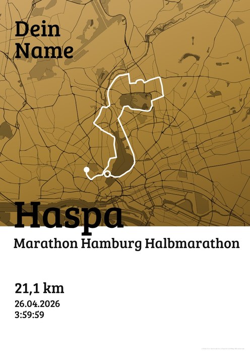 Haspa Marathon Hamburg – Halbmarathon im Design Urkunde Siegerehrung