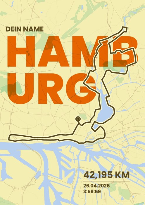 Haspa Marathon Hamburg im Design Fanplakat Morgenlauf