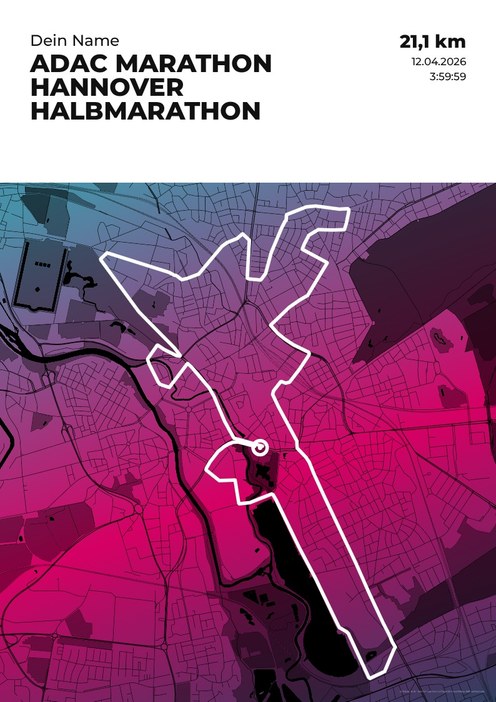 ADAC Marathon Hannover – Halbmarathon im Design Streckenplan Endorphin