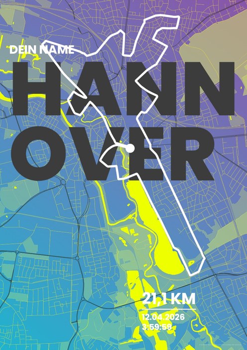 ADAC Marathon Hannover – Halbmarathon im Design Fanplakat Stadionlicht