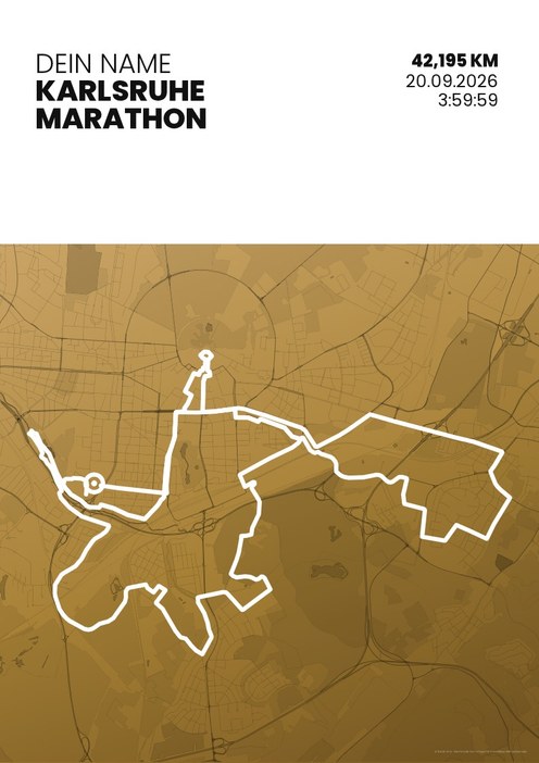 Karlsruhe Marathon im Design Zielband Treppchen