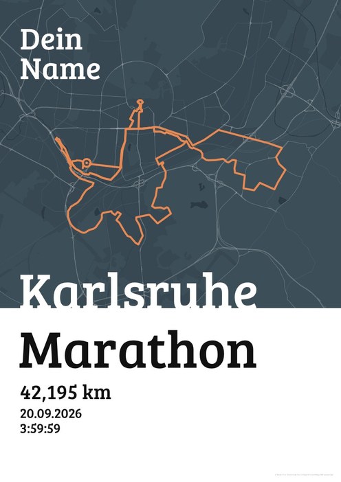 Karlsruhe Marathon im Design Urkunde Herbstlauf