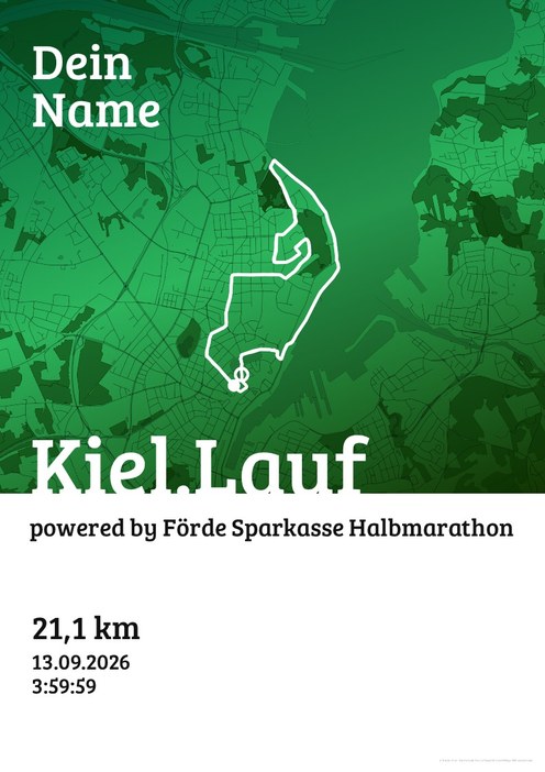 Kiel.Lauf powered by Förde Sparkasse – Halbmarathon im Design Urkunde Waldlauf