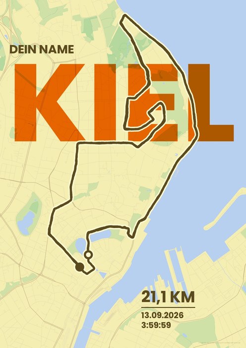 Kiel.Lauf powered by Förde Sparkasse – Halbmarathon im Design Fanplakat Morgenlauf