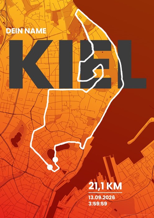 Kiel.Lauf powered by Förde Sparkasse – Halbmarathon im Design Fanplakat Laktat