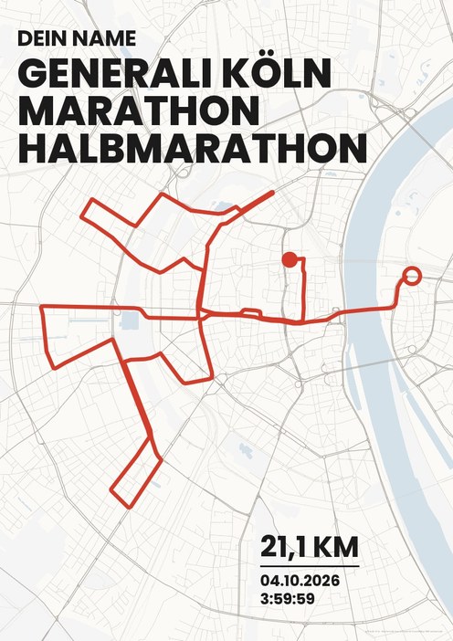 Generali Köln Marathon – Halbmarathon im Design Bestzeit Kreide