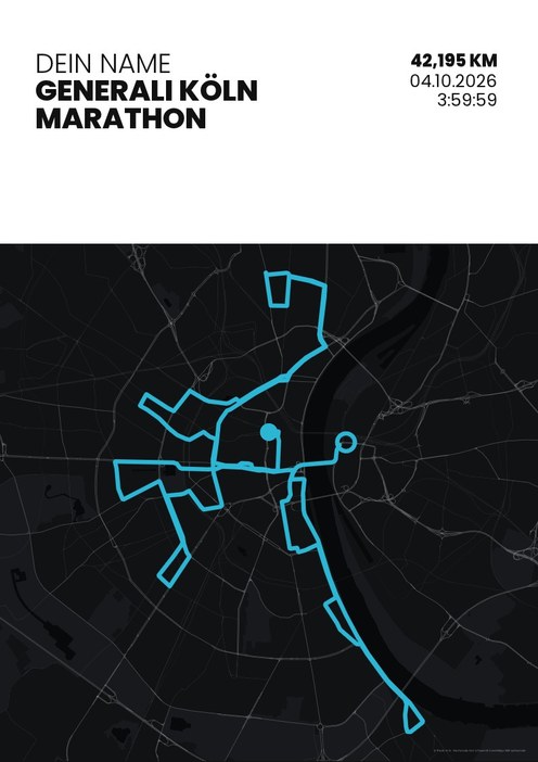 Generali Köln Marathon im Design Zielband Stirnlampe