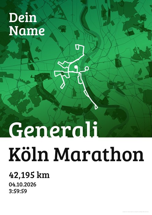 Generali Köln Marathon im Design Urkunde Waldlauf