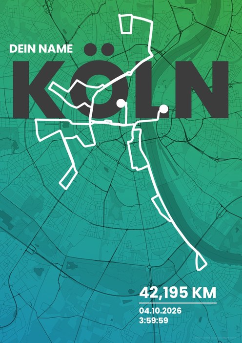 Generali Köln Marathon im Design Fanplakat Küstenlauf
