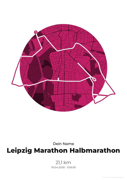Leipzig Marathon – Halbmarathon im Design Medaille Zielparty