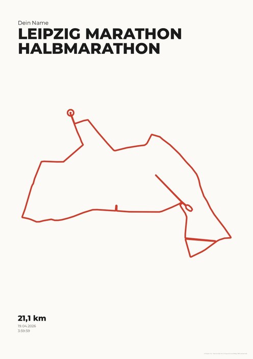 Leipzig Marathon – Halbmarathon im Design Ruhepuls Kreide