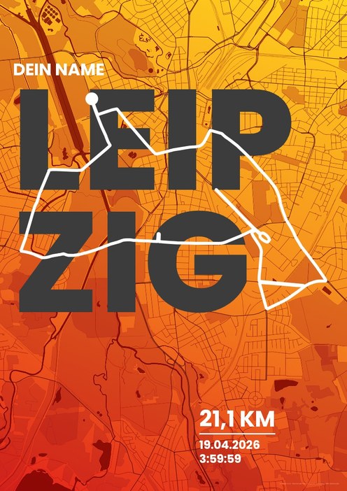 Leipzig Marathon – Halbmarathon im Design Fanplakat Laktat
